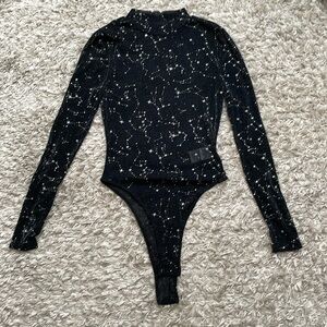 Black Galaxy sheer shein bodysuit